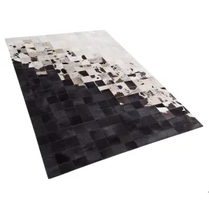 Cowhide Area Rug 140 x 200 cm Black and White KEMAH