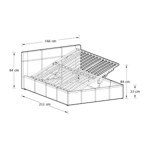 GFW Side Lift Ottoman Storage Bed 135cm Double Natural