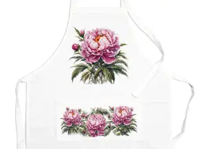 Purely Home  Garden Flowers Peonies Apron - Floral Gifts for Her - Cooking & Baking