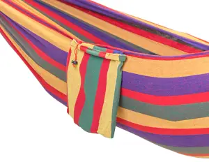 Primrose Rainbow Outdoor Garden Double Hammock with Travel Bag & Fittings Included