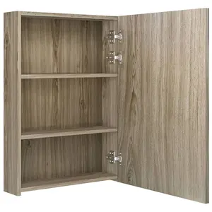 Berkfield LED Bathroom Mirror Cabinet Oak 50x13x70 cm