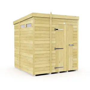 5 x 6 Feet Pent Security Shed - Single Door - Wood - L178 x W158 x H201 cm