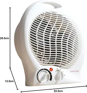 Daewoo 2000W White Fan Heater 2 Heat Settings Auto Safety Cut Out with Carry Handle