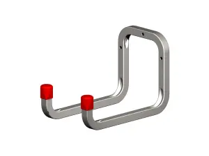 Rothley Galvanised Steel Wall-mounted J-shaped Double Storage hook (H)120mm (D)175mm