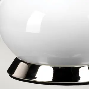 Luminosa Milo Table Lamp with Round Shade, Polished Nickel, White, Yellow