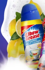 3 x Elbow Grease Foaming Toilet Cleaner Limescale Remover Lemon Fresh Granules 500g