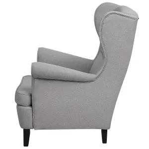 Wingback Chair ABSON Fabric Grey