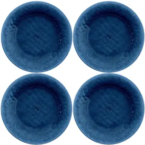 Purely Home Potters Reactive Glaze Indigo Melamine Side Plates - Set of 4