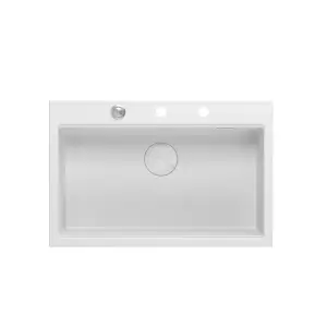 Quadron Marc 110 Kitchen Workstation Sink, White GraniteQ material