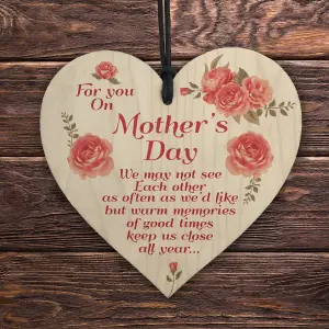 Red Ocean Mother's Day Gift For Mum  Wooden Hanging Heart Mum Gift  Mothers Day Gift From Daughter Son