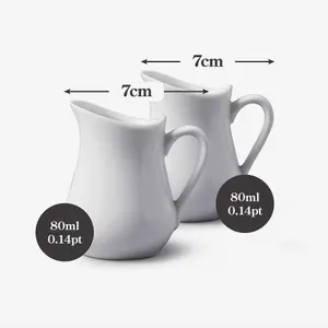 WM Bartleet & Sons Porcelain Traditional Milk Jugs, 80ml Set of 2