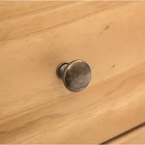 Lugo 5 Drawer Narrow Chest of Drawers Brass Knob