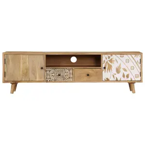 Berkfield TV Cabinet 140x30x40 cm Solid Mango Wood