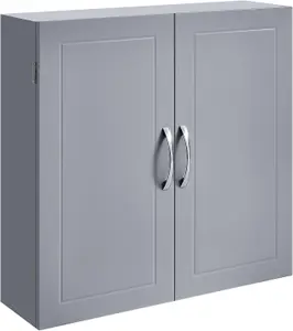 VASAGLE Wall-Mounted Bathroom Cabinet, Adjustable Shelves, Storage Unit, Dove Grey