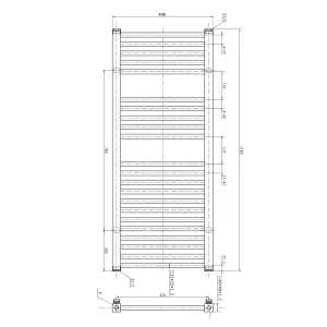 Weston Chrome Heated Towel Rail - 1200x490mm