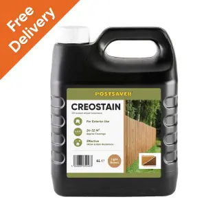 4L Creostain Fence Stain & Shed Paint (Light Brown) - Creosote / Creocote Substitute - Oil Based Wood Treatment (Free Delivery)