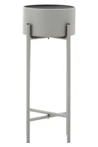 Interiors by Premier Sturdy Small Grey Floor Standing Planter, Contemporary Outdoor Pot For Flowers, Durable Floor Planter