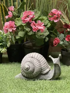 Small Stone Cast Snail Garden Ornament