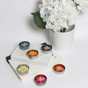 Tea Light Candle Set of 6 Flower Themed Tea Lights by Laeto Ageless Aromatherapy - FREE DELIVERY INCLUDED