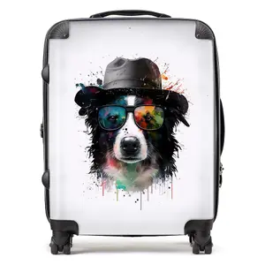 Border Collie Dog Splashart Suitcase - Large