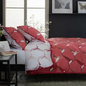 Hummingbird Printed 100% Cotton Duvet Cover Set