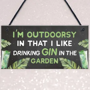 Red Ocean Funny Gin Gift For Home Bar Hanging Garden Shed Plaque Bar Pub Sign Gift