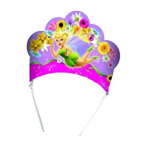 Tinkerbell Magical Summer Party Crown (Pack of 6) Pink/Purple (One Size)