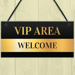 Red Ocean Novelty Welcome VIP AREA Home Bar Hanging Signs BBQ Garden Decor Signs Plaques