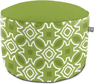 rucomfy Printed Outdoor Geo Pouffe Beanbag - Olive Green