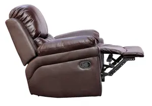 Madison Bonded Leather Recliner Armchair Sofa Home Lounge Chair Reclining Gaming (Brown)