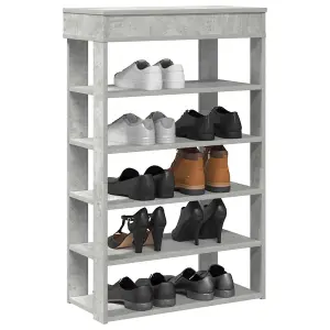 Berkfield Shoe Rack Concrete Grey 60x30x98 cm Engineered Wood