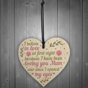 Red Ocean Mum Gifts For Mummy Wooden Heart Plaque Daughter Son Birthday Christmas Keepsake