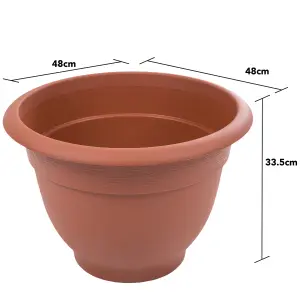 Wham Bell Pot 4x48cm Round Recycled Plastic Planter Terracotta