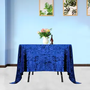 Diamond Velvet Square Tablecloth, Navy Blue , 90 Inch x 90 Inch