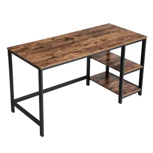 Vaillancourt Desk Black / Rustic Brown / 75cm H x 140cm W x 60cm D