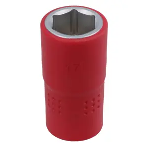 17mm 1/2in drive VDE Insulated Shallow Metric Socket 6 Sided Single Hex 1000 V