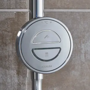 Aqualisa Smart Link Exposed valve Gravity-pumped Digital Shower with overflow bath filler & Adjustable head