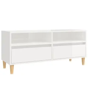 Berkfield TV Cabinet High Gloss White 100x34.5x44.5 cm Engineered Wood