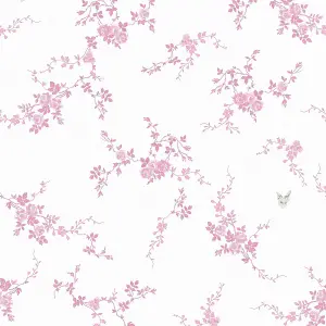 Shabby Chic by Rachel Ashwell Butterflies Pink Floral Wallpaper