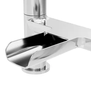 GoodHome Ajeeta Gloss Chrome effect Deck-mounted Manual Single Bath Filler Tap