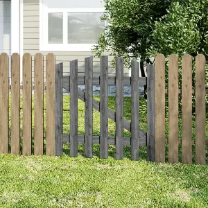 Grey 90x90cm Outdoor Wooden Garden Gate Spruce Wood Fence Door with Door Bolt