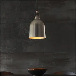 Hanging Ceiling Pendant Light - Aged Pewter & Aged Copper Plate - 10W LED E27