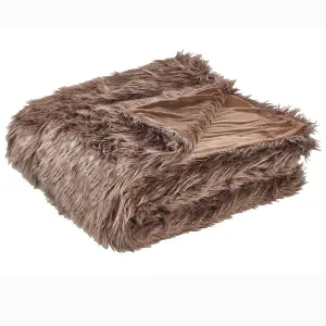 Bedspread DELICE Fabric 200 x 220 cm Brown