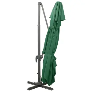 Berkfield Cantilever Umbrella with Double Top Green 400x300 cm