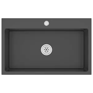 vidaXL Handmade Kitchen Sink Black Stainless Steel