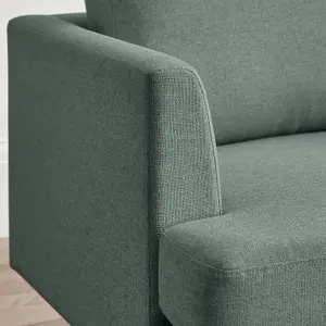 Furniturebox UK Fabric Armchair - 'Fleur' Upholstered Green Armchair - 100% Eco Recycled Fabric - Modern Living Room Furniture