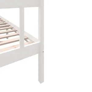 Berkfield Bed Frame White Solid Wood Pine 180x200 cm 6FT Super King 6FT Super King