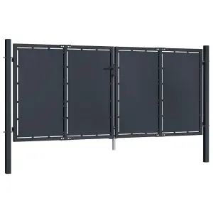 Berkfield Garden Gate Steel 300x125 cm Anthracite