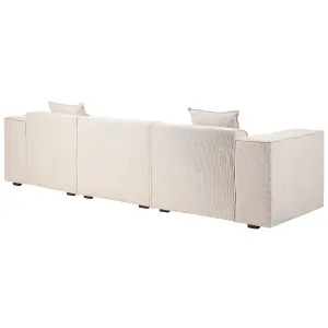 Corner Sofa DOLVA Beige Corduroy Left Hand