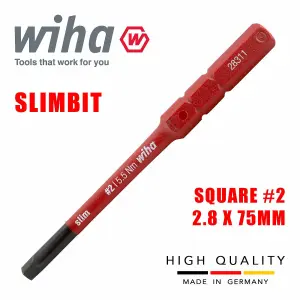 Wiha Slimbit Screwdriver SlimVario PZ SL PH Torx HEX 75mm 1000v VDE Electrician Square 2 35511